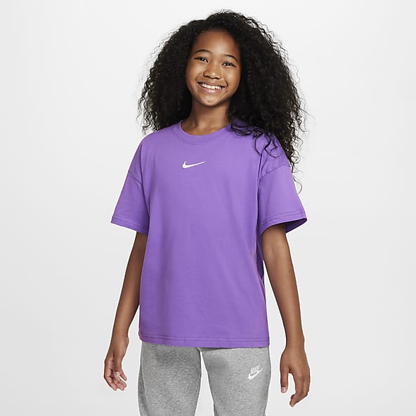 Big Kids XS XL Purple Short Sleeve Graphic T Shirts. Nike